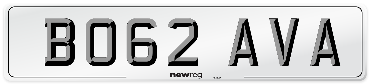 BO62 AVA Number Plate from New Reg